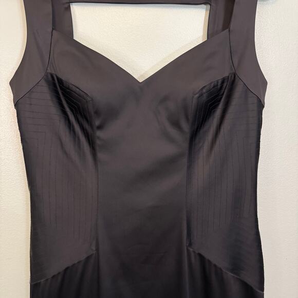 Aidan Mattox Niteline Sheath Dress 12 Black Sweetheart Sleeveless Cocktail Party - Picture 5 of 9